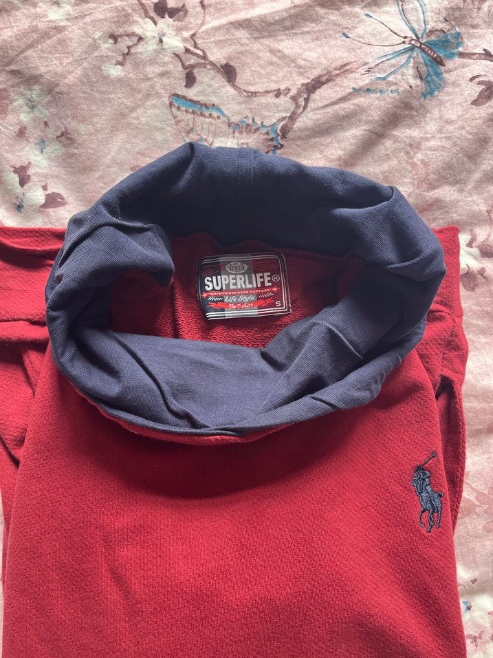 Bordo Uzun Kollu Yaka Fermuarlı Sweatshirt - Görsel 5