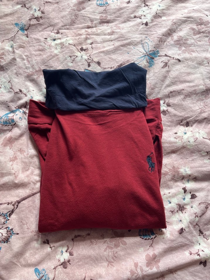 Bordo Uzun Kollu Yaka Fermuarlı Sweatshirt - Görsel 3