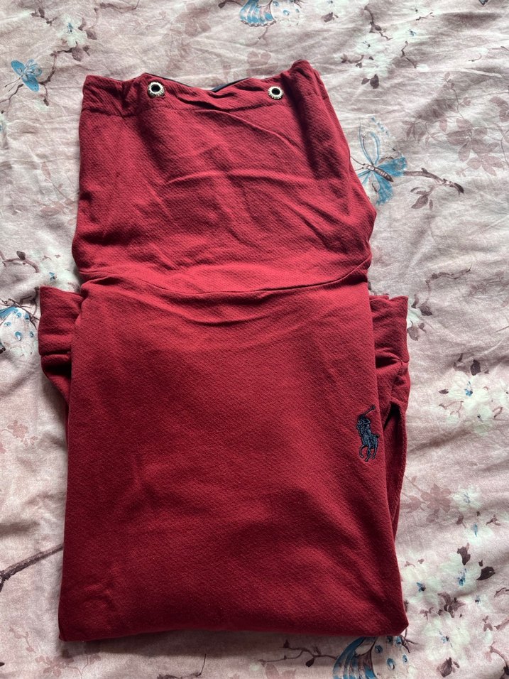 Bordo Uzun Kollu Yaka Fermuarlı Sweatshirt - Görsel 2