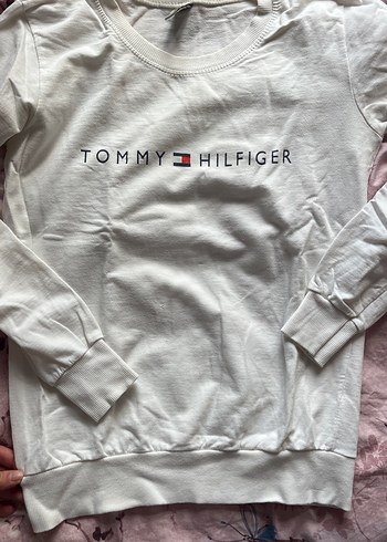Tommy Hilfiger Beyaz Uzun Kollu Sweatshirt - Görsel 3