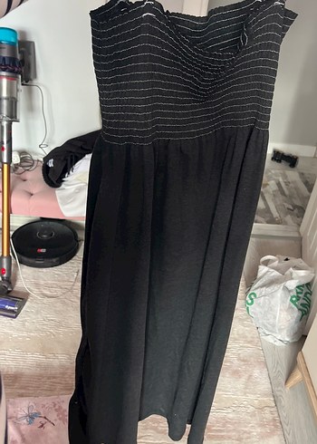 Uzun Siyah penye elbise - Görsel 4