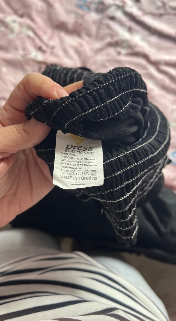 Uzun Siyah penye elbise - Görsel 3