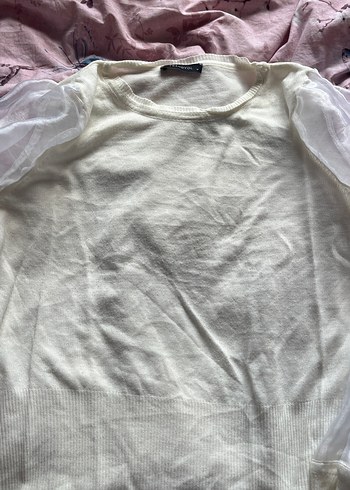 Beyaz Uzun Kollu Kadın Bluz - Görsel 3