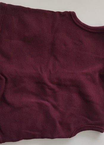 Bordo Kız Bebek Düğmeli Nakışlı Yelek - Görsel 2