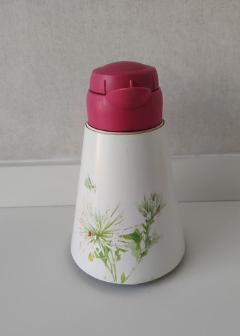 Çiçek Desenli Pembe Kapaklı Termos - Görsel 2