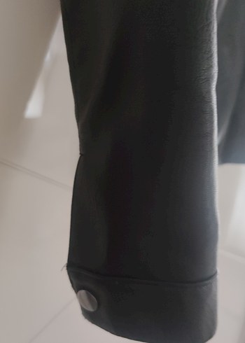 Siyah DeFacto Deri  Ceket, Yüksek Yaka, Fermuarlı - Görsel 6