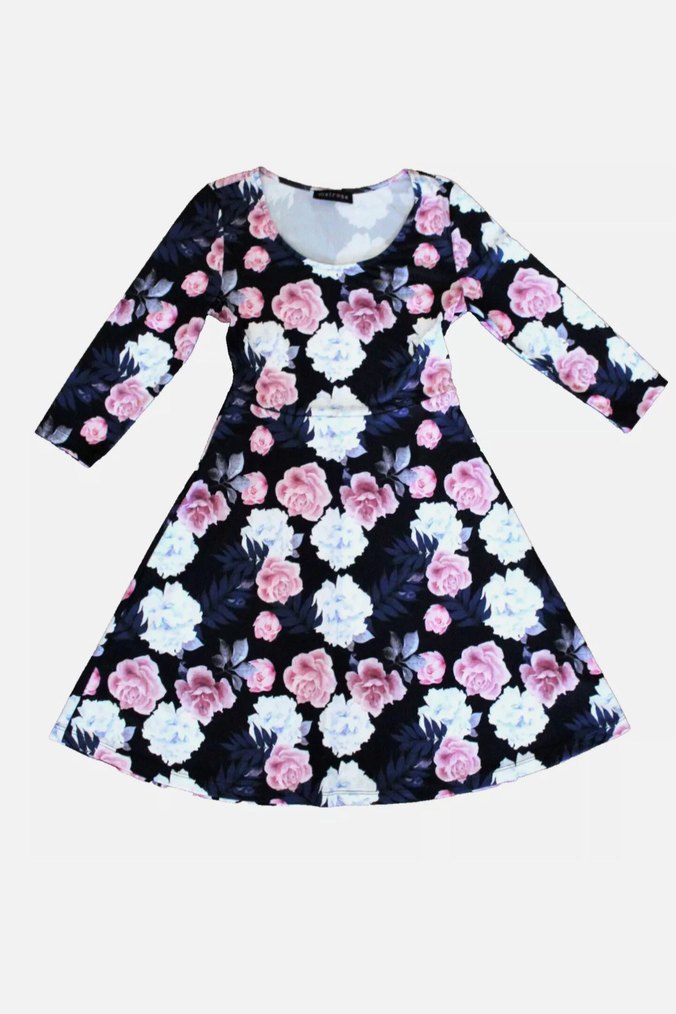 Çiçek Desenli Bohem Midi Elbise - Görsel 3