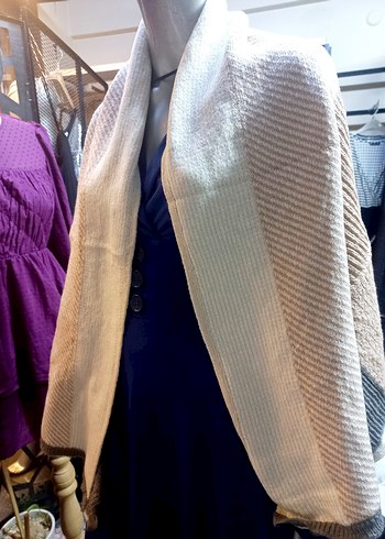 Kadın Camel Renk Uzun Triko Panço - Görsel 5