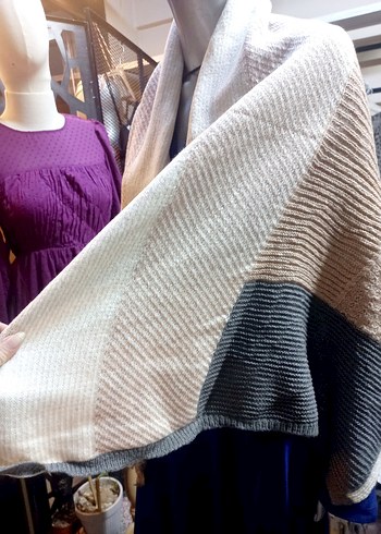 Kadın Camel Renk Uzun Triko Panço - Görsel 6