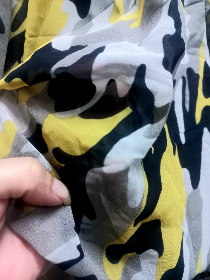 Sarı Gri Kamuflaj Mini Şort pareo - Görsel 2