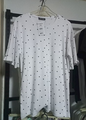 s Beden Kadın Beyaz yıldızlı tshirt