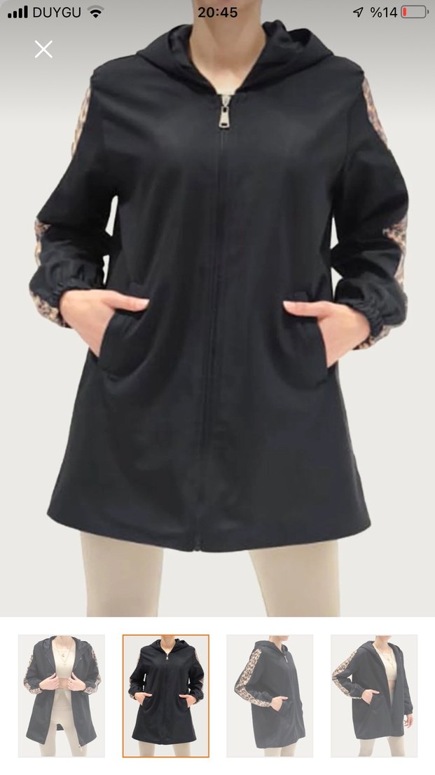 çok şık kolları leopar payetli mevsimlik mont - Görsel 3