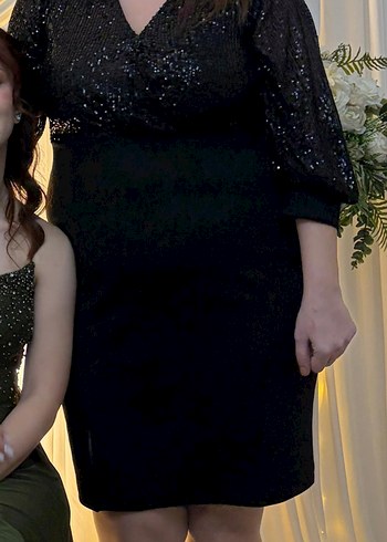 üstü payetli,altı kalem yırtmaçlı etek likralı - Görsel 3