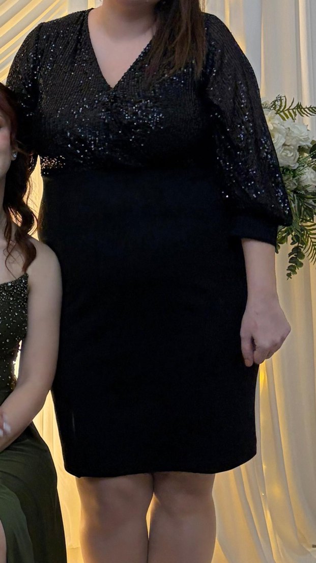 üstü payetli,altı kalem yırtmaçlı etek likralı - Görsel 3