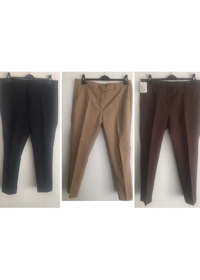 3 adet 44 beden mevsimlik cigarette kumaş pantolon tok kumaş - Görsel 3