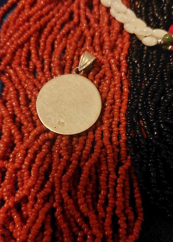 Turkuaz Boncuklu 925 Gümüş  Kolye Ucu - Görsel 2