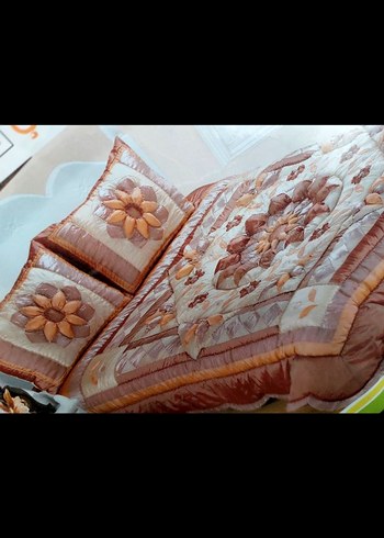 English Home Nakışlı Kahverengi Yatak Örtüsü