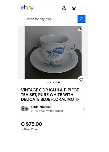 1 adet vintage çay fincanı fiyatıdır 