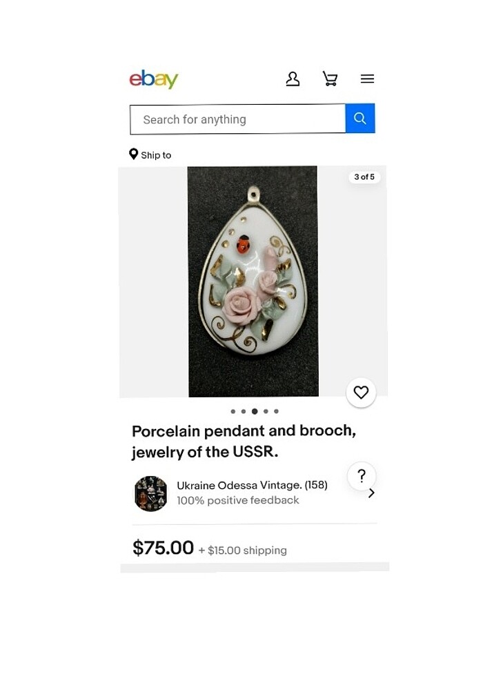 Porselen kolye ucu - Görsel 2