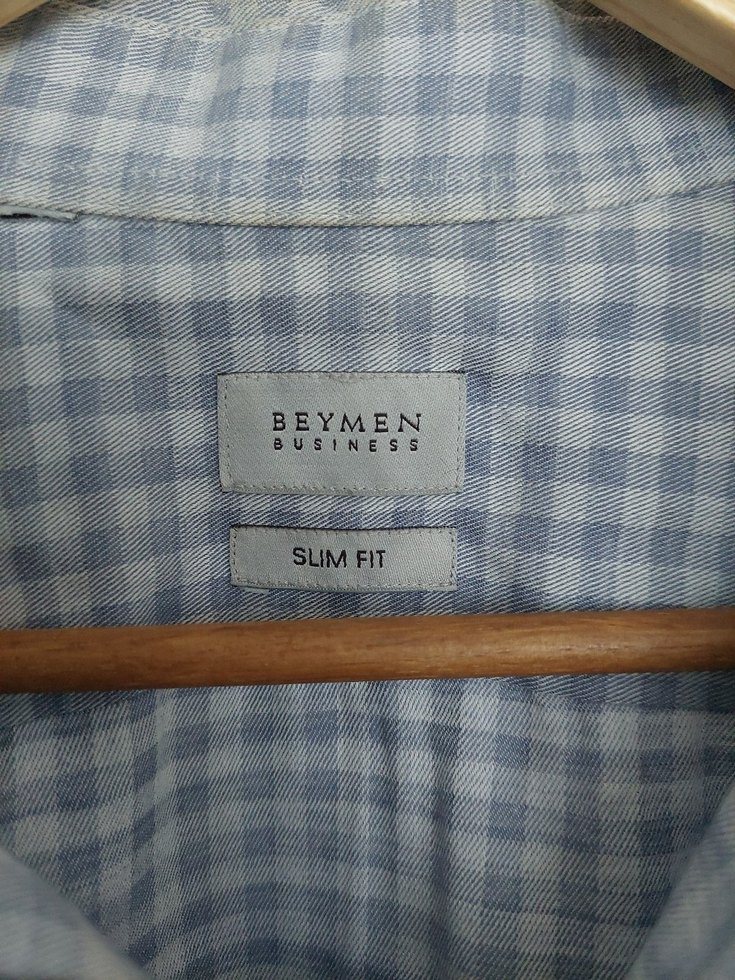 Beymen Business Slimfit Gri Mavi Erkek Gömlek - Görsel 3