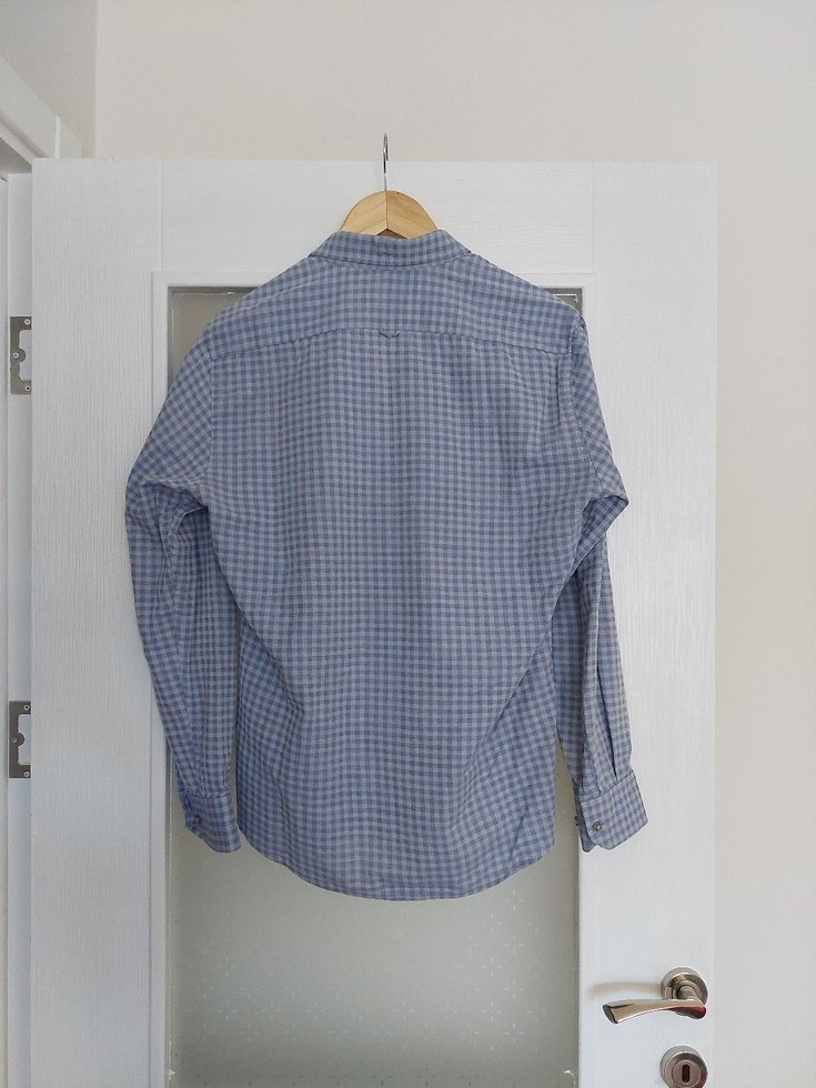 Beymen Business Slimfit Gri Mavi Erkek Gömlek - Görsel 4