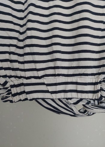 Mango Kırmızı Yakalı Çizgili Kısa Kollu Tişört - Görsel 5