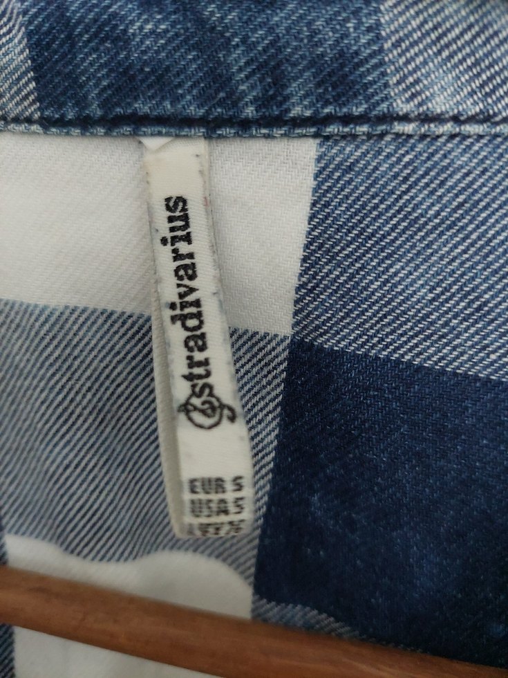 Stradivarius Kadın Mavi Kareli Gömlek - Görsel 3