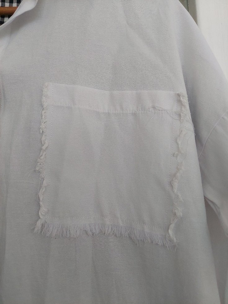 Ekose Desenli ve Düz Beyaz Uzun Kollu Kadın Gömlek - Görsel 2