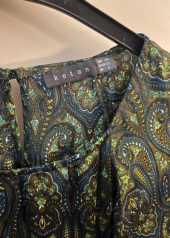 Bohem Yeşil saten elbise - Görsel 4