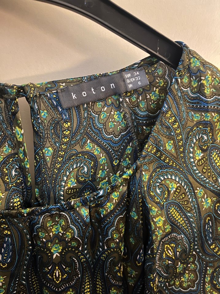 Bohem Yeşil saten elbise - Görsel 4