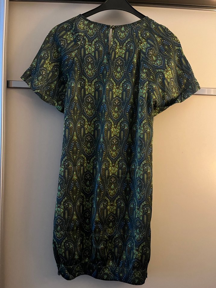 Bohem Yeşil saten elbise - Görsel 2