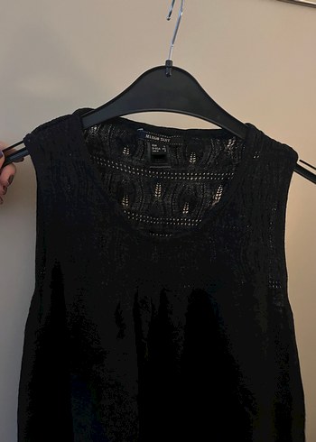 Siyah Kolsuz Midi triko Elbise - Görsel 3