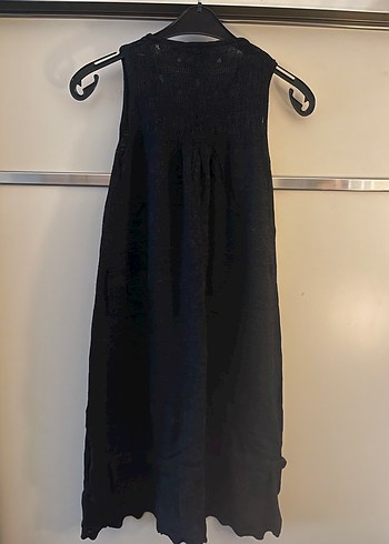 Siyah Kolsuz Midi triko Elbise - Görsel 5