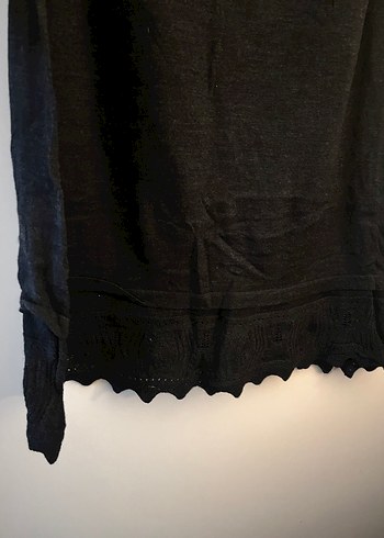 Siyah Kolsuz Midi triko Elbise - Görsel 6