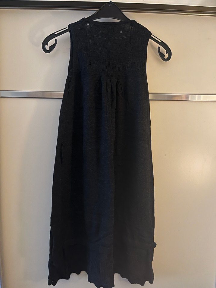 Siyah Kolsuz Midi triko Elbise - Görsel 5