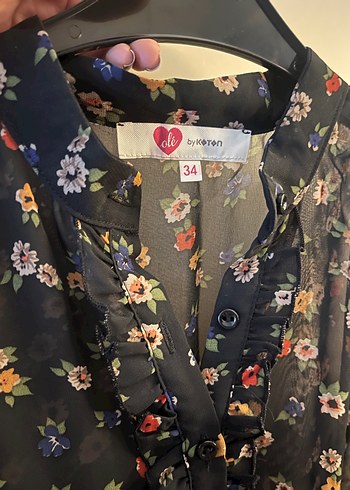 Siyah V Yaka Fırfırlı Bohem Elbise - Görsel 4