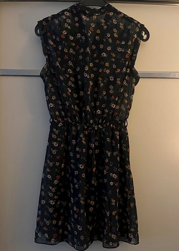 Siyah V Yaka Fırfırlı Bohem Elbise - Görsel 3