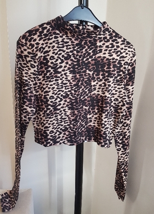 Leopar Desenli Croptop