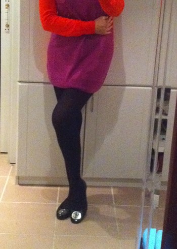 Kırmızı Mor Yün Kadın Tunik - Görsel 5