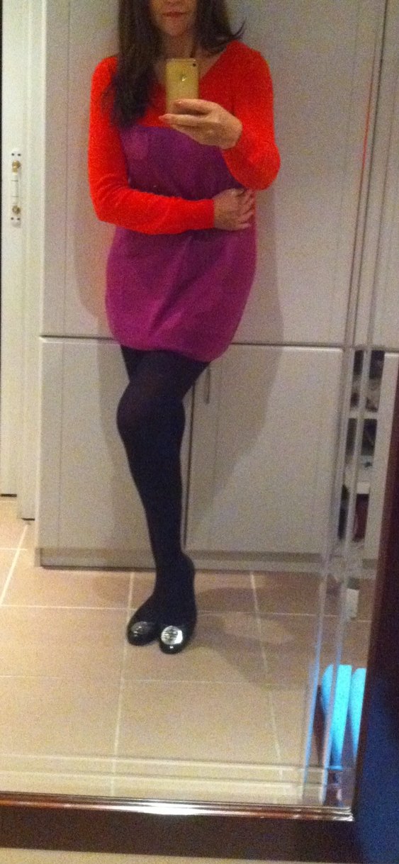 Kırmızı Mor Yün Kadın Tunik - Görsel 5