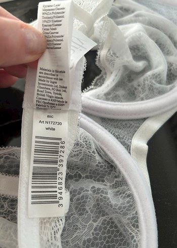 Nakışlı Beyaz Dantelli Sütyen - Görsel 3
