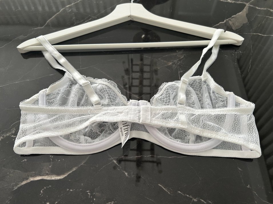 Nakışlı Beyaz Dantelli Sütyen - Görsel 2