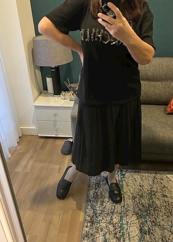 Siyah Piliseli Etek - Görsel 5