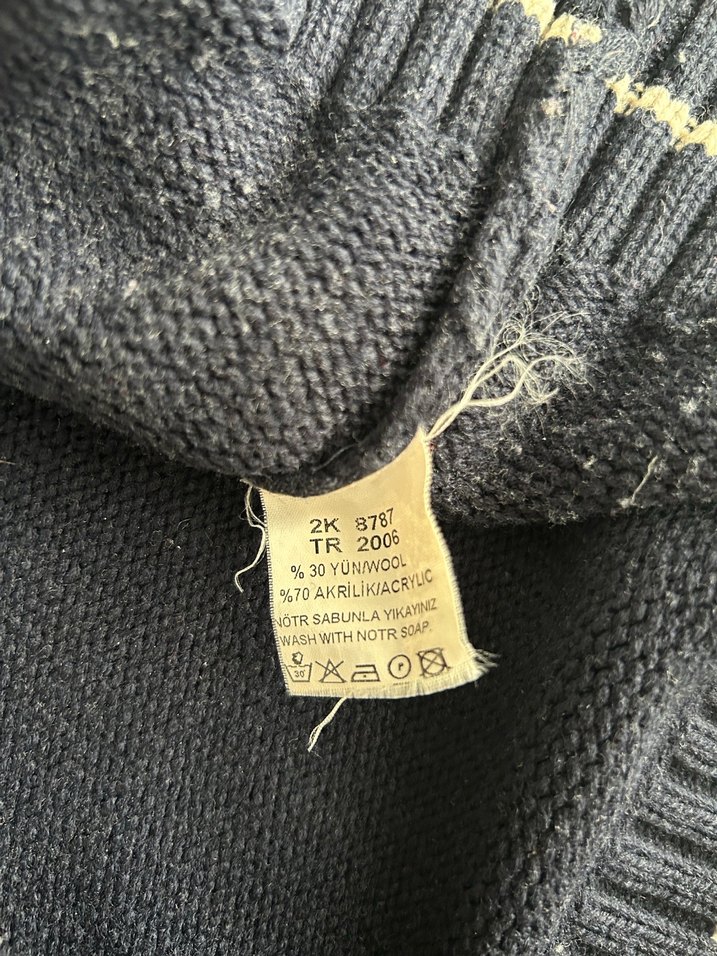 Southblue Yün Lacivert Boğazlı Kazak - Görsel 4