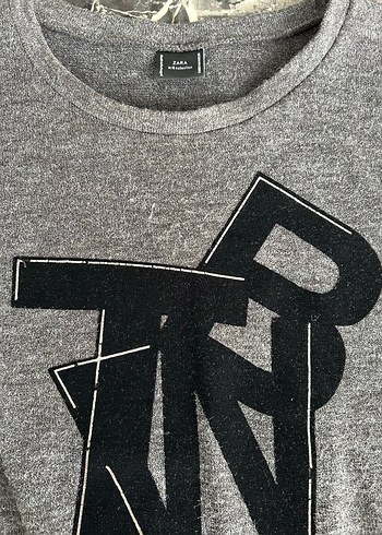 Zara Asimetrik Kesim Gri Kadın Triko - Görsel 3