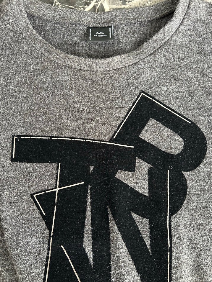 Zara Asimetrik Kesim Gri Kadın Triko - Görsel 3