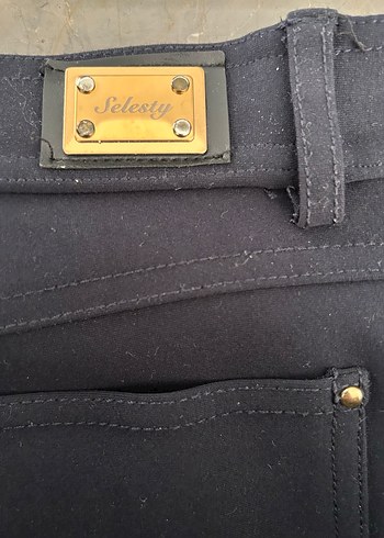 Siyah Kemerli Kadın Kumaş Tayt-Pantolon - Görsel 6