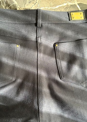 Siyah Kemerli Kadın Kumaş Tayt-Pantolon - Görsel 5