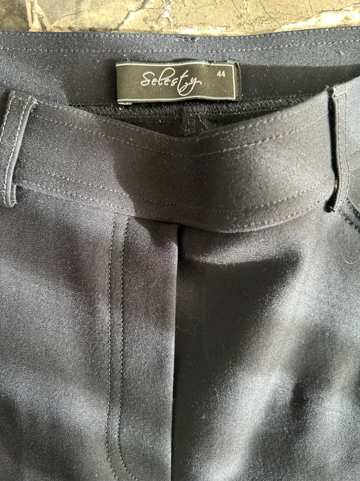 Siyah Kemerli Kadın Kumaş Tayt-Pantolon - Görsel 4