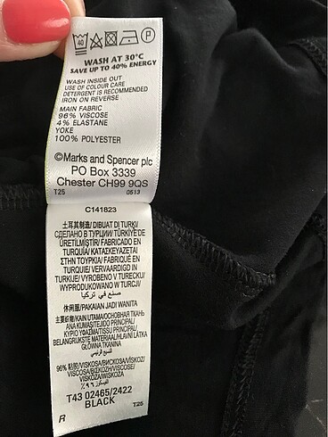 xl Beden siyah Renk M&S dantel detaylı siyah bluz